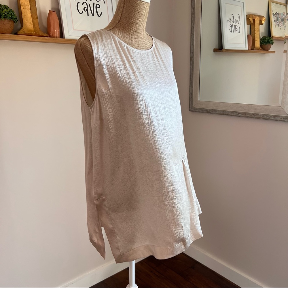 Fabiana Filippi High Neck Champagne Silk Sleeveless Blouse - Picture 10 of 15